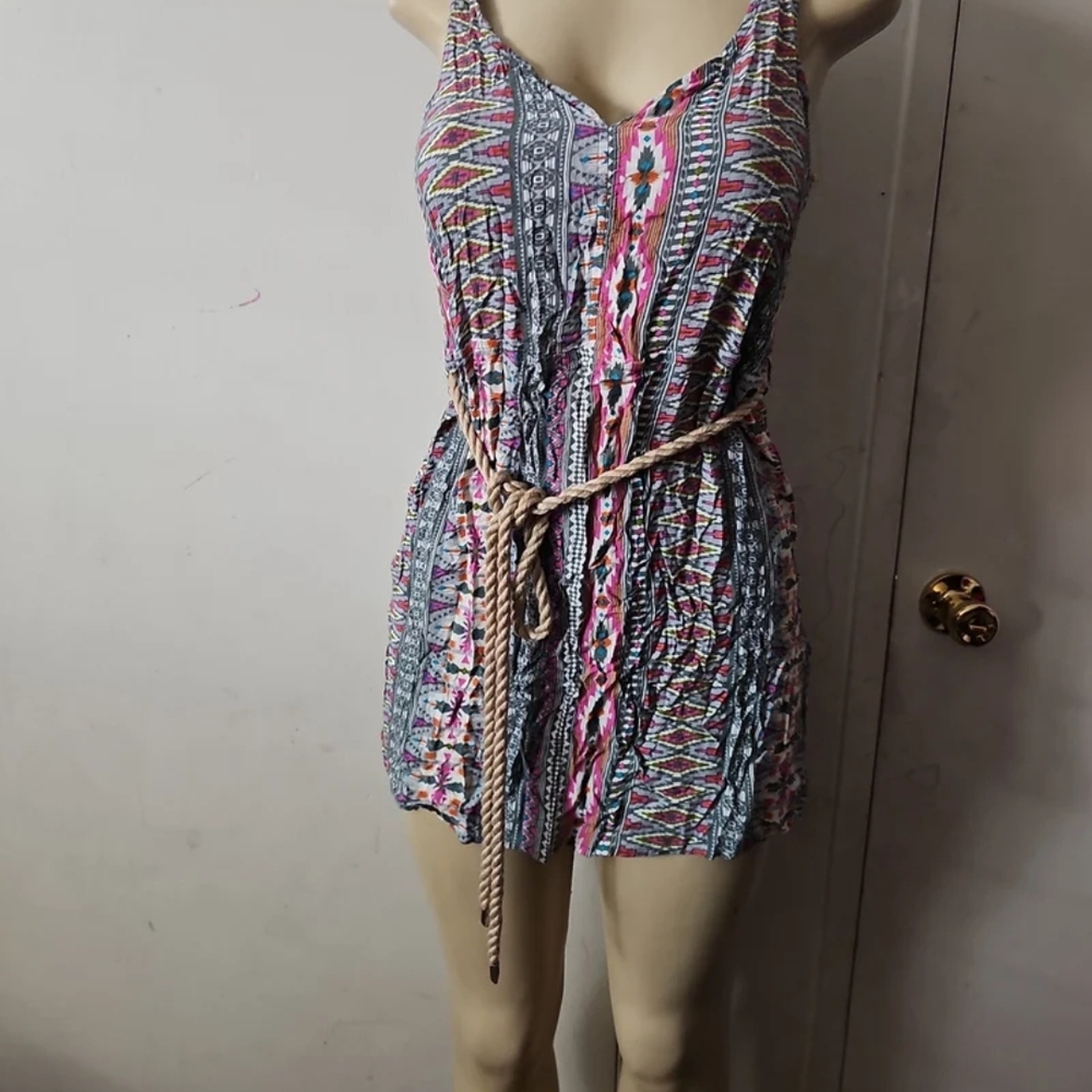 Mind Code Pink and Blue Sleeveless Sundress